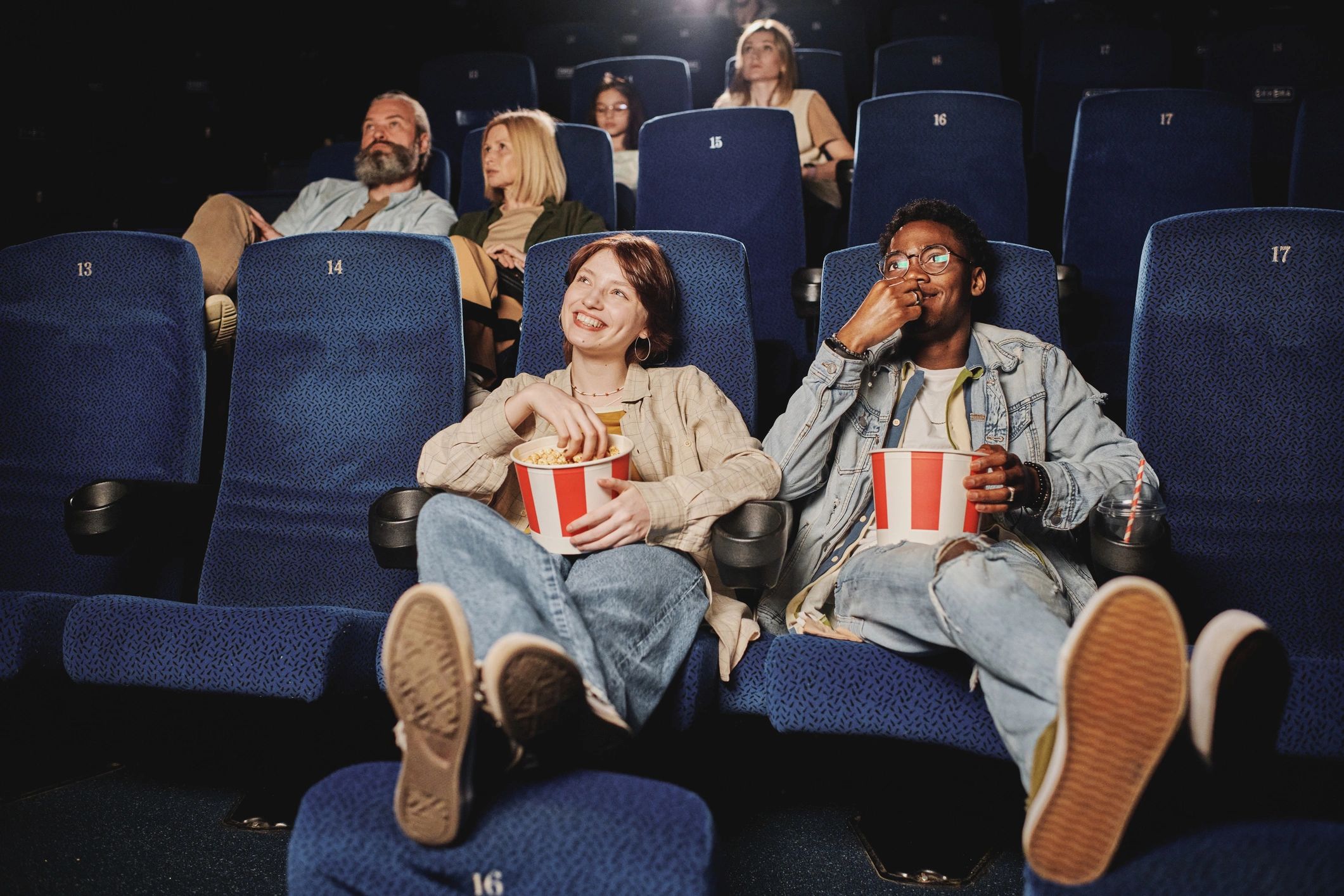 Cinema audience watching a movie