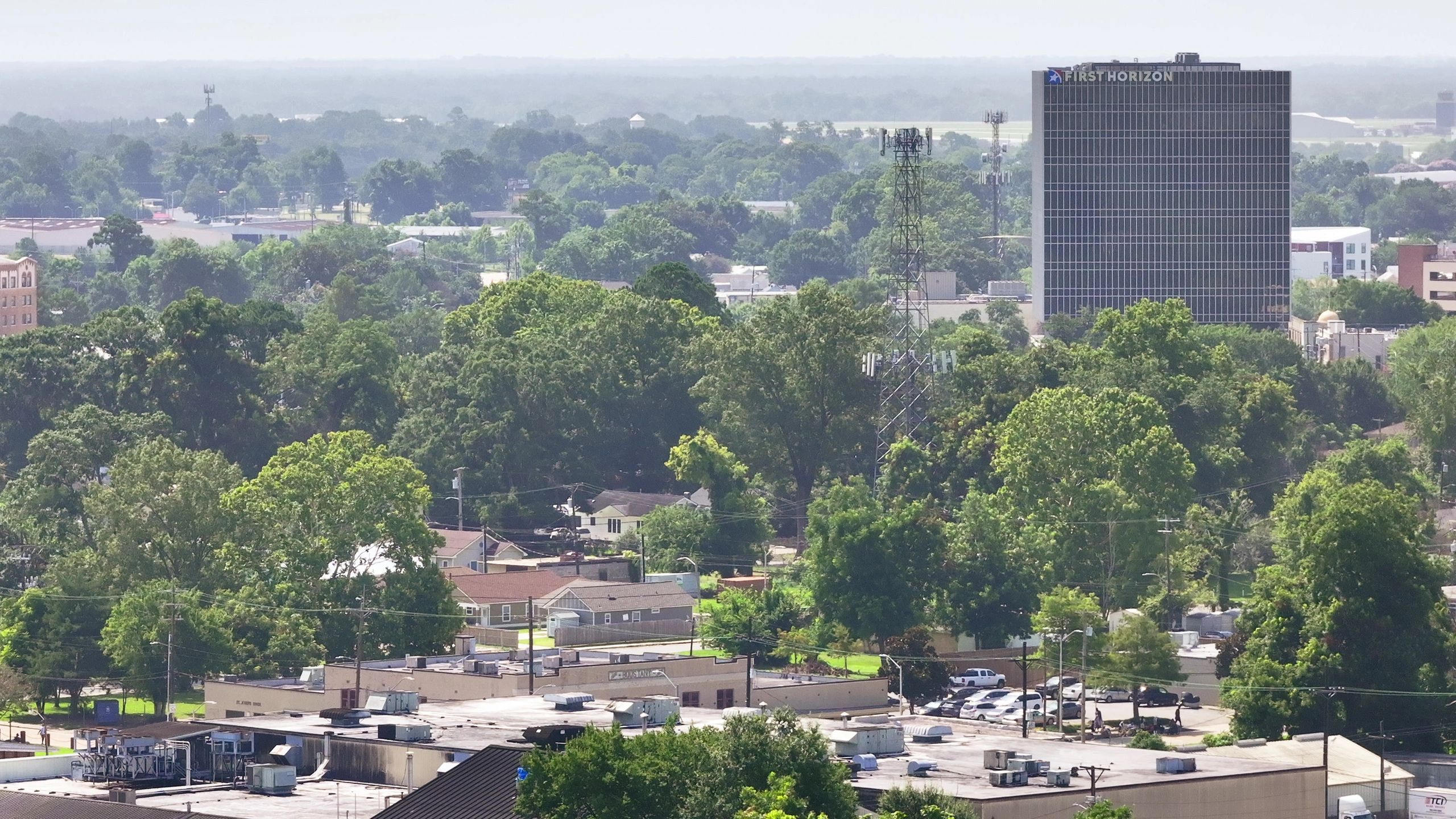 City district skyline for local updates